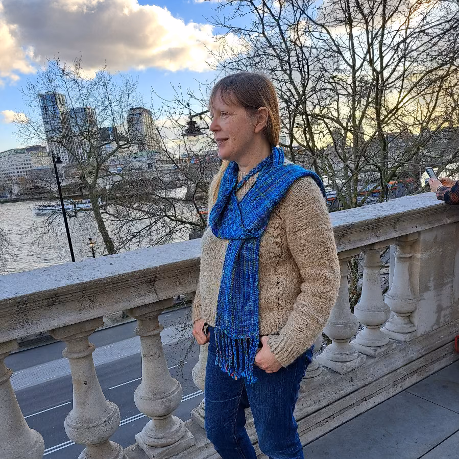 Model with Green Scarf And Matching Purse