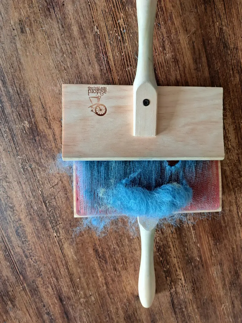 Carding the fleece